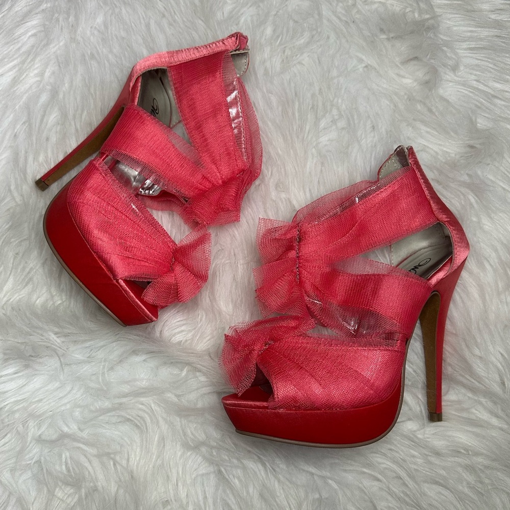 Wild Rose Platform orange sandals shoes size 6